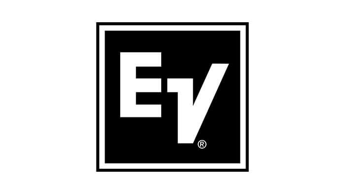 Schwarzes Quadrat mit fetten weißen Buchstaben „E“ und „V“ nebeneinander, umrandet von einem schmalen weißen Rand. - HJPA Pro