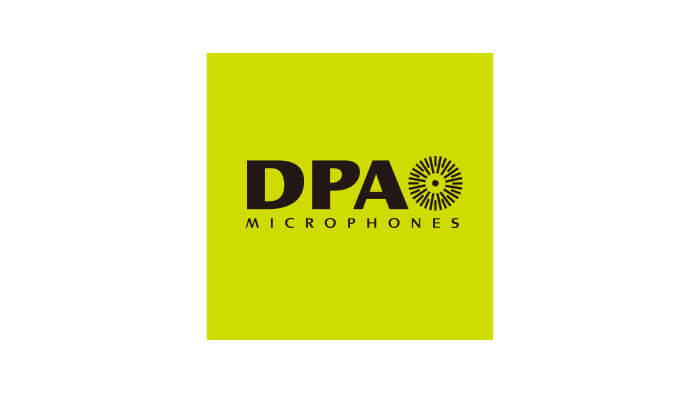 Das DPA Microphones-Logo in schwarzer Schrift auf leuchtend gelbem Hintergrund mit kreisförmigem Design. - HJPA Pro
